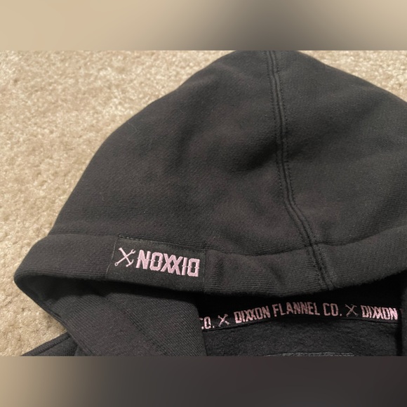 Women’s DIXXON Fleece Lining Zip Up Hoodie Black Pink Size Small - Picture 3 of 11